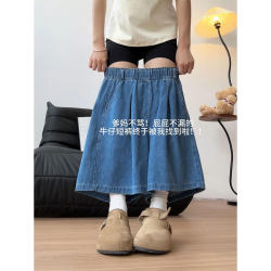 Tencel Denim Shorts for Women, Summer Thin High-Waisted A-Line Slimming Loose Casual Petite Ice Silk Knee-Length Shorts