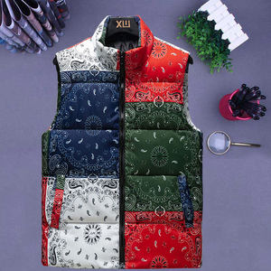 
Down cotton vest men's new winter pattern and color trendy thin warm vest outer wear stand-up collar vest casual jacket