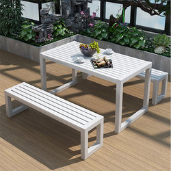 Outdoor Courtyard Tables and Chairs, Open-Air Outdoor Balcony Garden Terrace, Cafe and Milk Tea Shop Outdoor Leisure Table and Chair Set