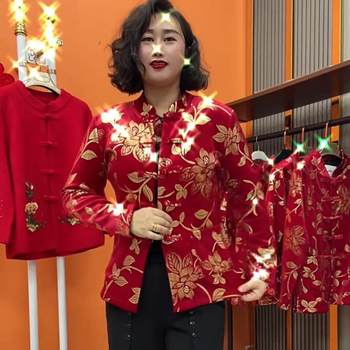 New winter velvet warm middle-aged and elderly women's clothing