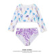 Export new children's long-sleeved split swimsuit fashionable sun protection girl triangle swimsuit cute big children's swimsuit with breast pad