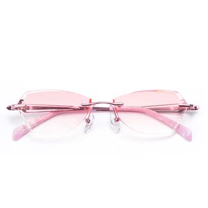 
Diamond-cut glasses, ultra-thin women's finished myopia glasses frame, rimless diamond-encrusted color-changing glasses frame B025