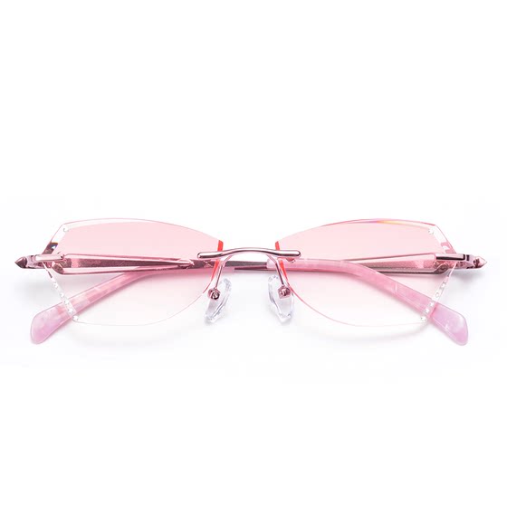 
Diamond-cut glasses, ultra-thin women's finished myopia glasses frame, rimless diamond-encrusted color-changing glasses frame B025