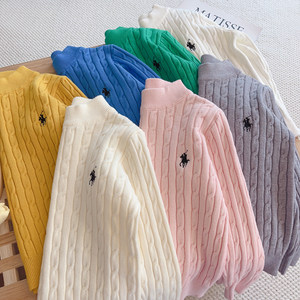 Korean boys and girls 2025 new baby autumn and winter round neck pullover twist bottoming long-sleeved sweater knitted sweater