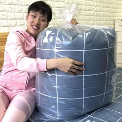 Express Delivery Waterproof Thickeneded Protective Set Quilt Packing Box Moving Storage Plastic Bag Extra Large Suitcase Bag