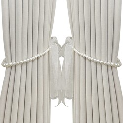 Modern Simple Sheer Curtain Fixing Decorative Buckle Lace Pearl Magnetic Curtain Tieback No-Punch Clip Tieback