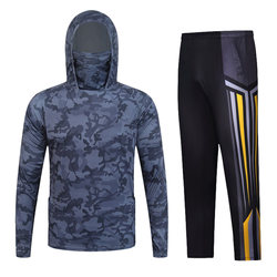 Camouflage Fishing Sun Protection Clothing for Men, Ice Silk, Ultra-Thin, Face-Covering, Outdoor Fishing, Lure Fishing, Uv Protection, Breathable Sun Protection Clothing
