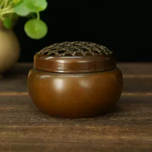 銅製 提梁暖手炉 竹節手提げ暖手炉 香炉 香道具 装飾品 工芸品