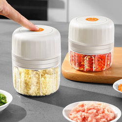 Japanese Garlic Masher, Household Electric Garlic Crusher, Small Wireless Blender for Crushing Chili, Mincing Garlic, and Grinding Meat