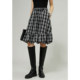 FANLE STUDIOS Autumn and winter retro MIU style flower bud mid skirt high waist temperament casual A-line plaid skirt