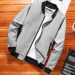 
2025 new spring men's jacket men's casual jacket trendy thin baseball uniform top solid color jacket