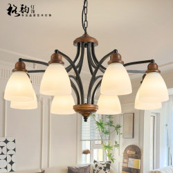 Living Room Chandelier, Antique Style Dining Room and Bedroom Lighting, American and French Retro Walnut Color 2025 New Lighting Fixtures
