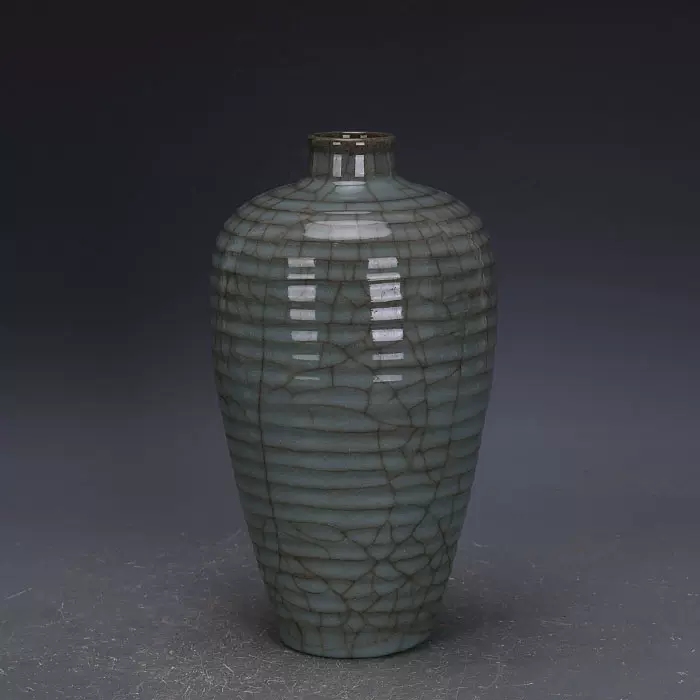 宋代官窑青釉铁胎开片弦纹梅瓶做旧老货仿古瓷器古玩古董收藏摆件-Taobao