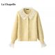 La Chapelle/La Chapelle sweet lace knitted cardigan for women winter new doll collar sweater
