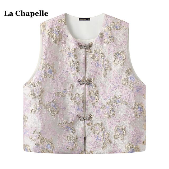 La Chapelle/La Chapelle New Chinese Style Embroidered Vest Women's Spring New Temperament Cardigan Top
