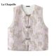 La Chapelle/La Chapelle New Chinese Style Embroidered Vest Women's Spring New Temperament Cardigan Top
