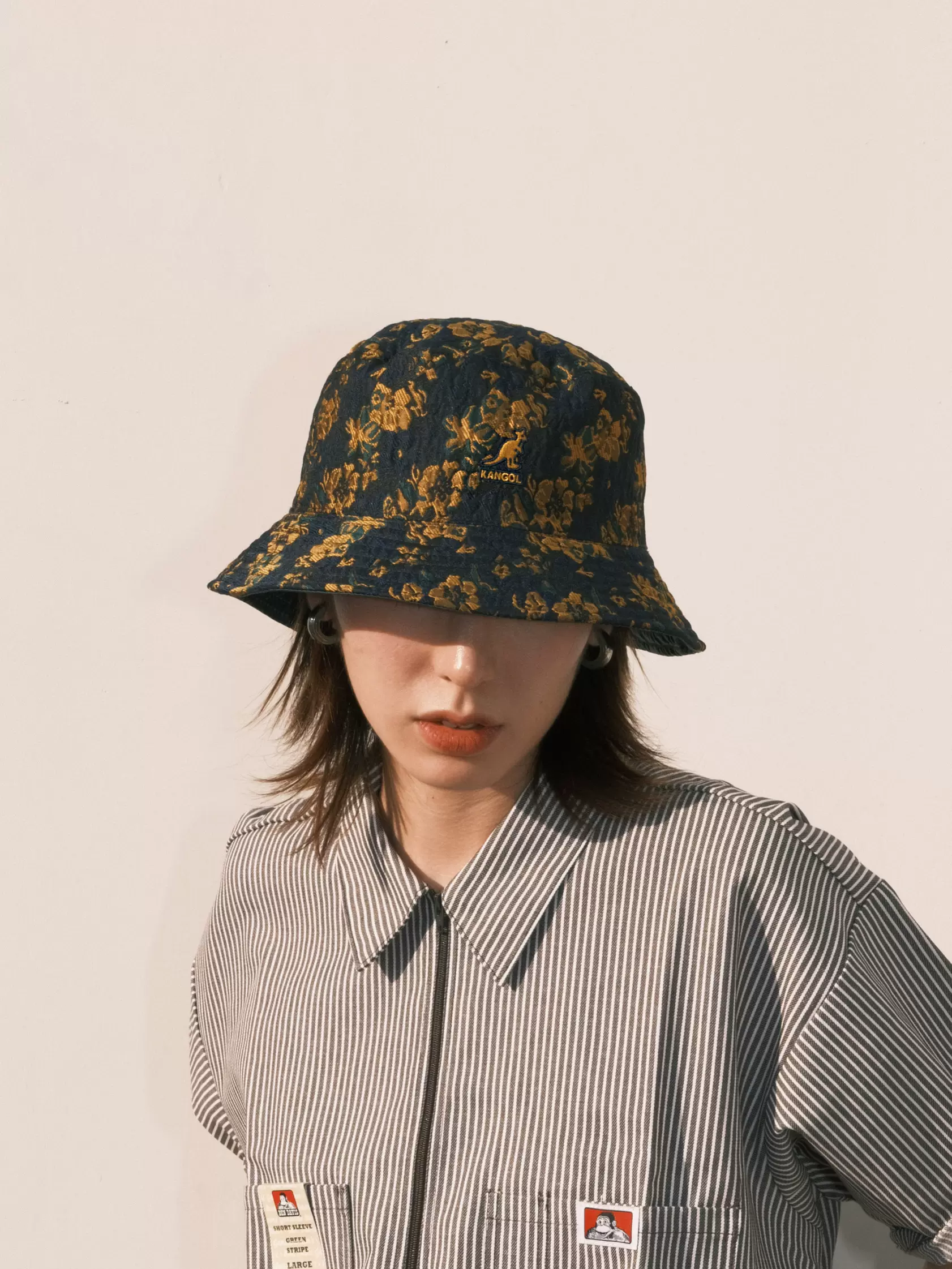 Kangol Floral Jacquard Rev Bucket袋鼠花卉提花正反渔夫帽盆帽-Taobao