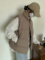 Cotton Jacket for Women, New Winter Style, Short Cotton Vest, down Cotton, White, Petite Size, Loose-Fitting Cotton Vest