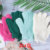 Rose red + dark green + light green + white a total of 4 pairs real hair 4 pairs no gift 
