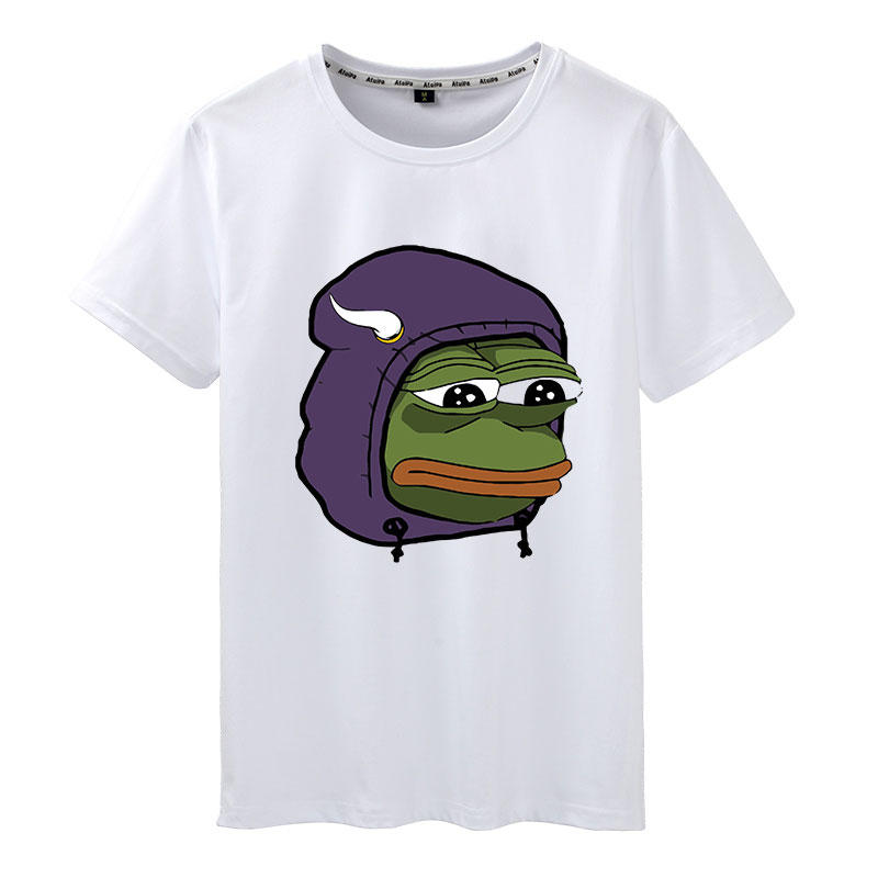 欧美pepe 佩佩伤心蛙 表情 青蛙王子印花新款男女短袖t恤上衣