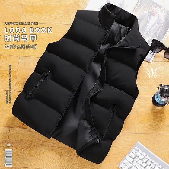 Plel cotton vest Men's autumn and winter new large size rhodilers sleeveless cotton jacket vest and thick couple sports horse clip jacket