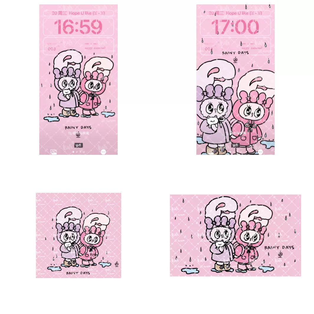 ins兔可爱手机壁纸两张和电脑头像各一张, image size:1065x1065