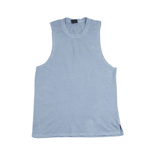 
Pure cotton washing and old sleeveless round neck vest for men, foreign trade, simple loose version of cotton solid color fitness vest