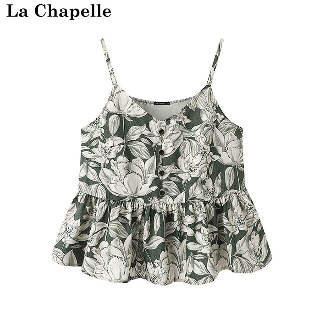 La Chapelle/La Chapelle V-neck suspender spring and summer new layered inner top for women
