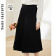Yishabu Feilinxi Retro Knitted Skirt Women's New Autumn and Winter Black Waist Ribbed Pleated Skirt