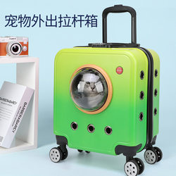 Pet Travel Portable Trolley Case Space Capsule Cat Backpack Luggage Large Capacity Transparent Dog Carrier Airline Box