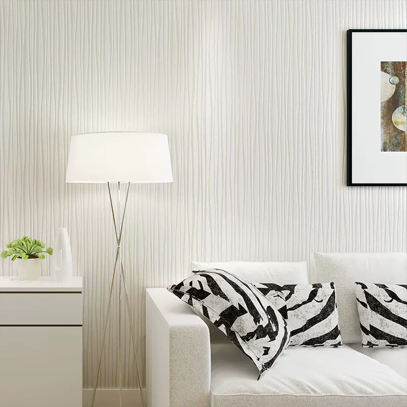 素色不織布壁紙電視機壁紙3d立體簡約現代客廳臥室條紋壁紙 Taobao