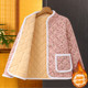 Middle-aged and elderly autumn and winter cotton coats with velvet and thickening for mothers, large-size loose floral cotton-padded jackets with stand-up collars