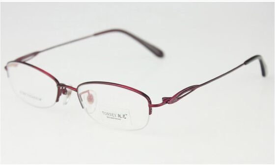 New women's trendy temperament, fashionable pure titanium eyeglass frame, anti blue light large face, can be matched with myopia eyeglass frame half frame 6004