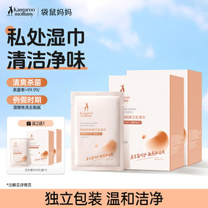 
Kangaroo Mom Private Parts Hygiene Wipes Women's Pregnancy Care Women's Menstrual Cleansing No-Wash Wipes Sensitive Skin