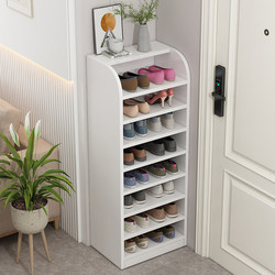 Solid Wood Ecological Board Shoe Rack, Multi-Layer Household Corner Narrow Storage Rack, Simple Doorway Small Apartment Space-Saving Shoe Cabinet