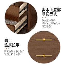 Wangkabe New Chinese-Style Dressing Table Bedroom Solid Wood Storage Cabinet Integrated Makeup Table Bedside Cabinet Integrated Small Unit