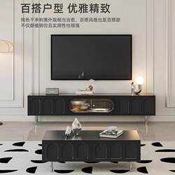 Yangman Tv Cabinet Modern Minimalist Black Light Luxury Small Apartment Living Room Home Storage Coffee Table Tv Cabinet