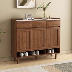 Vintage-Style Solid Wood Shoe Cabinet, Entryway Cabinet, Retro Home Entrance Storage Cabinet, Indoor Living Room Partition, Balcony