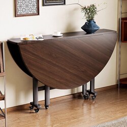 Wangkabe Folding Round Table for Home Use, Suitable for Small Apartments, 10-Person Dining Table, Movable Folding Dining Table, Large Round Table