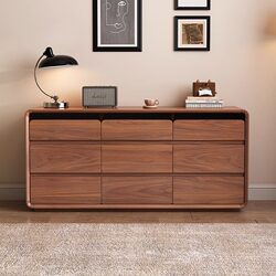 Meng Xiaoxiong Solid Wood Nine-Drawer Cabinet, Bedroom End-Of-Bed Cabinet, Large Capacity Integrated Wall-Mounted Storage Cabinet, Living Room Five-Drawer Drawer Cabinet