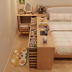 Meng Xiaoxiong Dressing Table and Dresser Combo Corner Vanity Table Bedroom End-Of-Bed Vanity Cabinet Makeup Table Storage Corner Desk