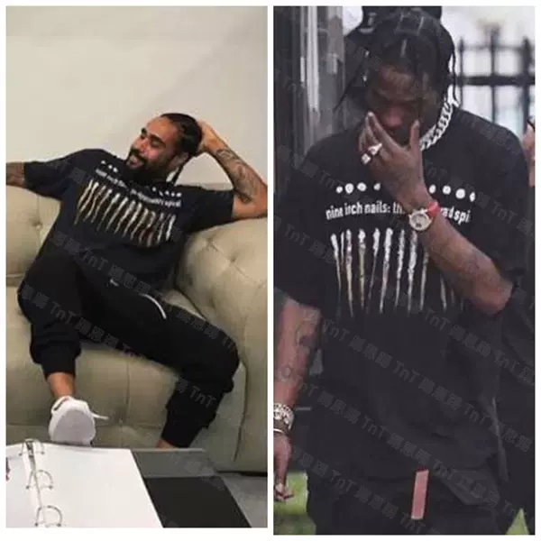 Travis Scott Nine Inch Nails Rock Vintage Tee 嘻哈摇滚T恤 8-Taobao