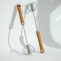 Qiaochu 304 Stainless Steel Semi-Automatic Egg Beater Household Mixer Cream Whipping Tool Baking Tool