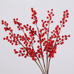 Red fruit fortune holly fruit artificial flowers fake flowers festive new house housewarming decoration living room table decoration
