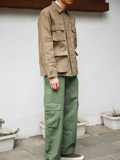 AnniehallArmyBDUJacket three-color old military uniform four-pocket jacket