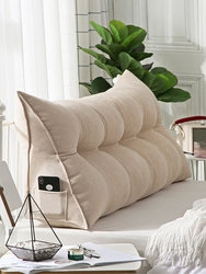 Light Luxury Japanese Style ins Tatami Soft-Packed Triangular Large Backrest Nordic Solid Color Long Pillow Beige Headboard Cushion