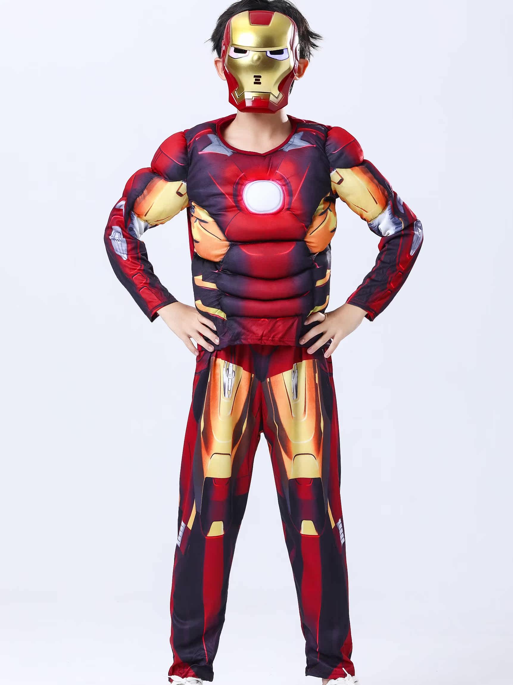圣诞节儿童钢铁侠服装幼儿园宝宝cos演出服男童美国队长衣服套装