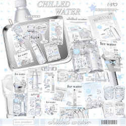 Ice Cubes, Ice Water, Creative Cultural Products, Customizable Tasting Set, Take-Out Packaging Materials Set, Sealing Stickers, Card Head, Card Back, Folding Pages