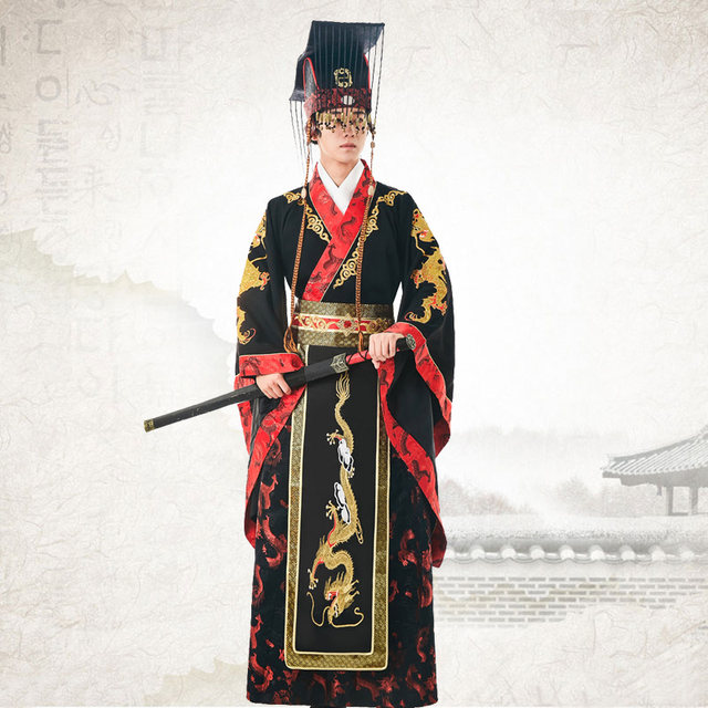 The ancient costume emperor dragon robe ancient emperor Qin Shihuang ...