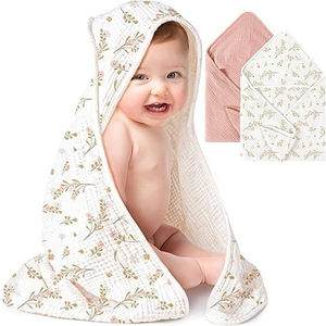 
Cross-border popular 6-layer hooded bath towel baby cotton yarn water-absorbent thickened blanket children's bath towel toiletries